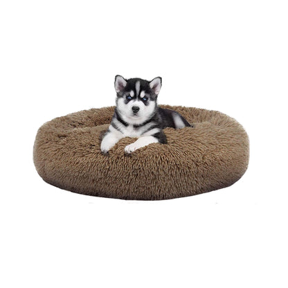 Fluffy Donut Dog Bed Xxl Warm Soft Long Plush Pet Cushion Dog House Cat Bed Washable Pet Sofa Mat Calming Samll Large Dog Beds