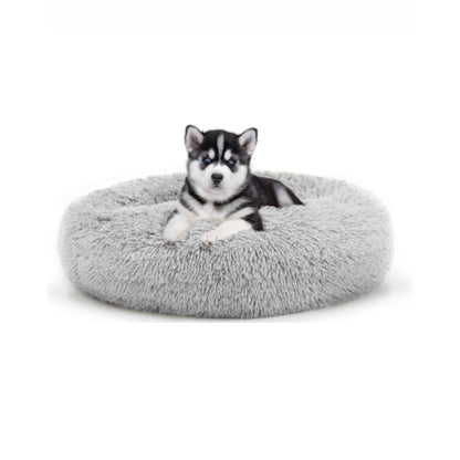 Fluffy Donut Dog Bed Xxl Warm Soft Long Plush Pet Cushion Dog House Cat Bed Washable Pet Sofa Mat Calming Samll Large Dog Beds