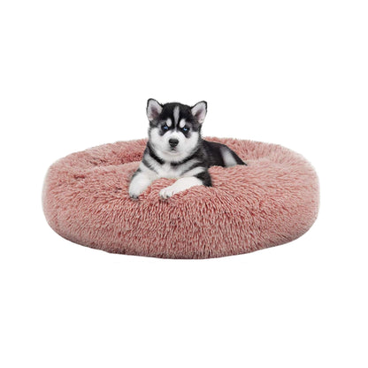 Fluffy Donut Dog Bed Xxl Warm Soft Long Plush Pet Cushion Dog House Cat Bed Washable Pet Sofa Mat Calming Samll Large Dog Beds