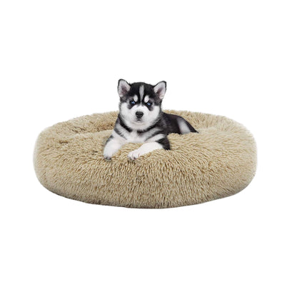 Fluffy Donut Dog Bed Xxl Warm Soft Long Plush Pet Cushion Dog House Cat Bed Washable Pet Sofa Mat Calming Samll Large Dog Beds